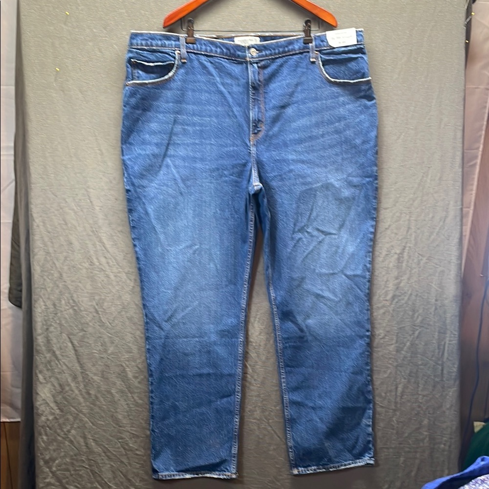 Abercrombie & Fitch Blue Ultra high rise,‎ The 90s straight, Plus Size